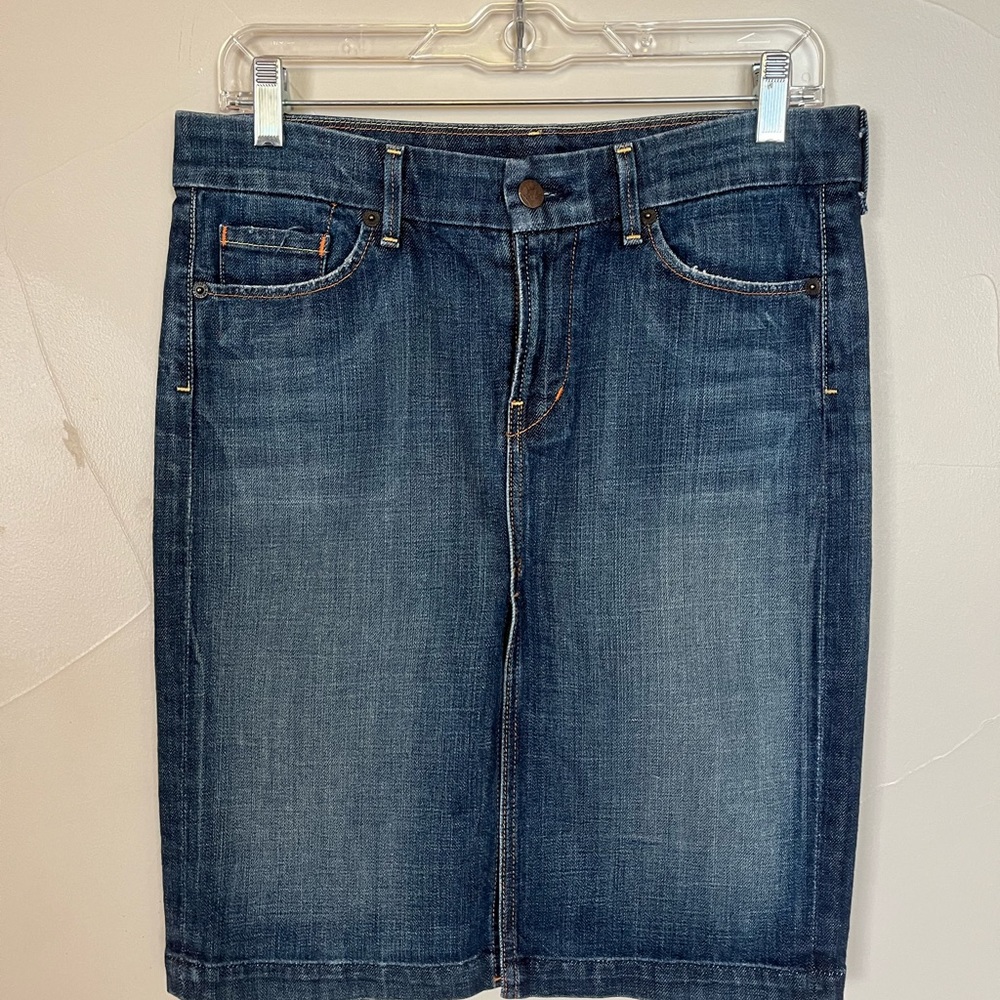 Citizens of Humanity knee length jean denim sexy secretary pencil skirt size 27